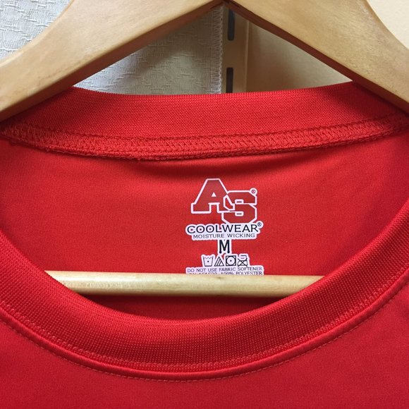 A S Cool Wear Kauai Sacred Waters Wai Kapu Activewear Red Shirt Medium Mens - Picture 2 of 6